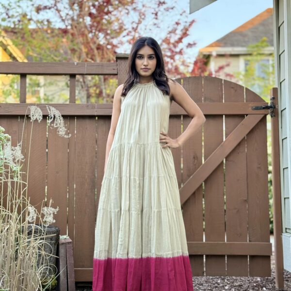 Women's Dress|Bohemian|Resort Wear|Summer|Midi|Hand-dyed|Cotton